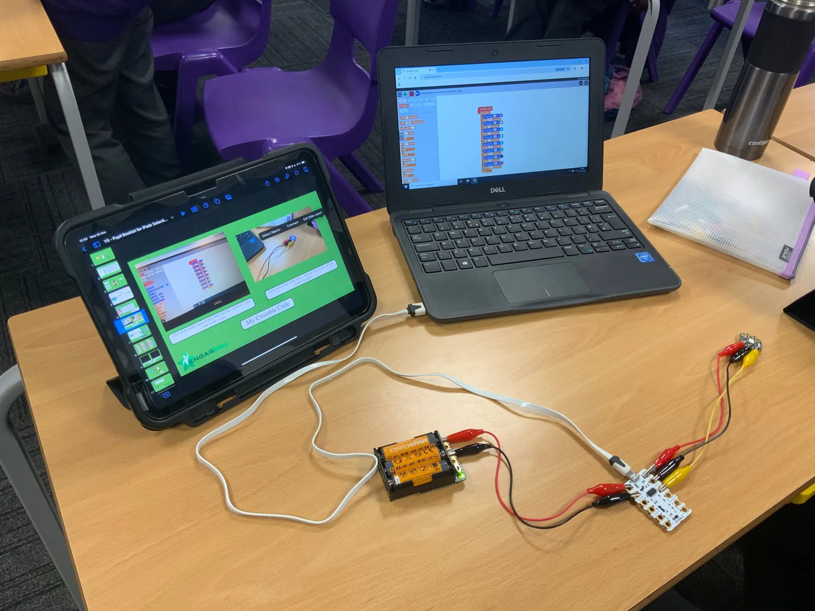 Pupils taking part in a computing project
